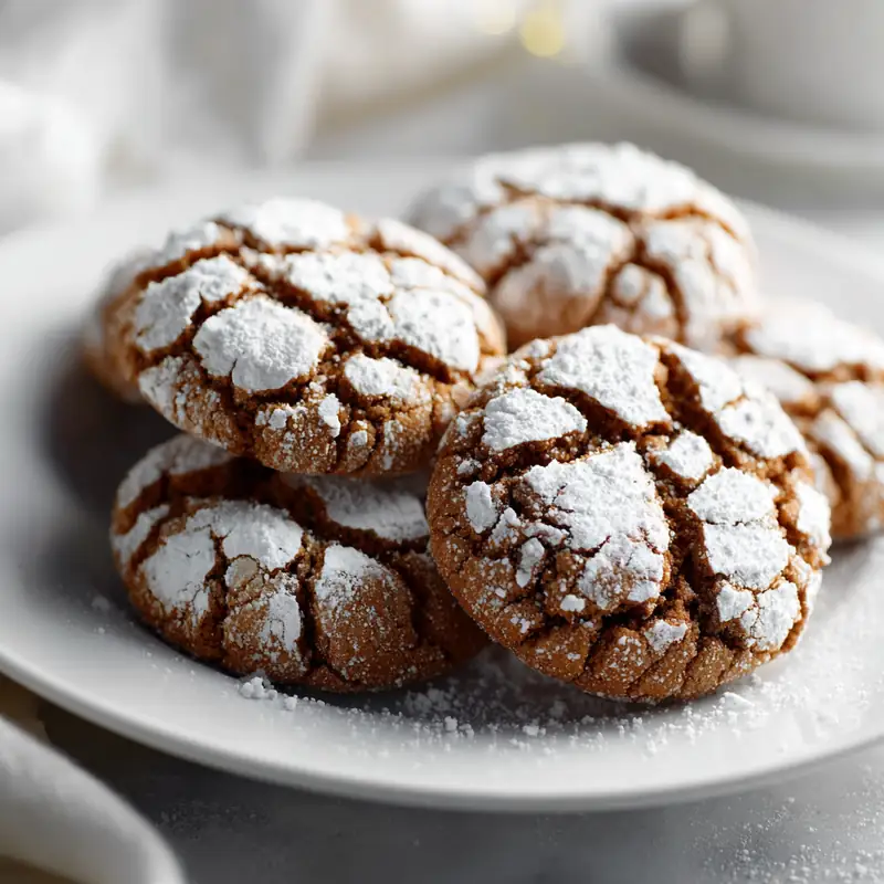 Festive Chewy Gingerbread Cookies: Spiced & Powdered